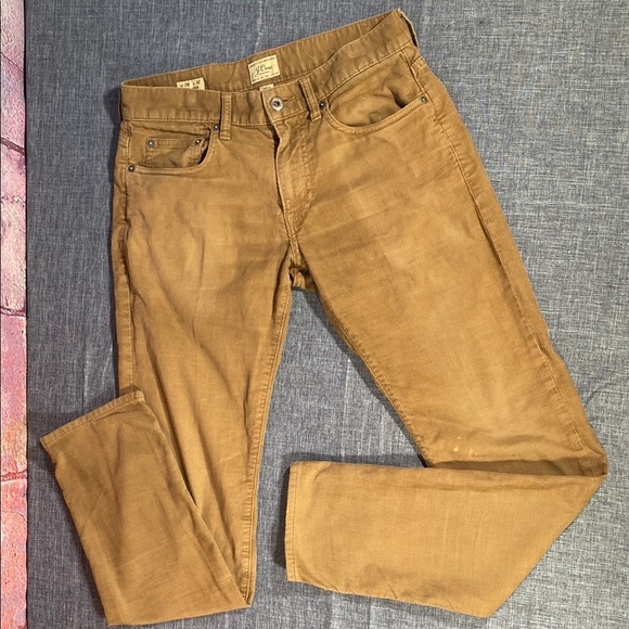J.Crew 484 Slim Tan Corduroy Pants Men’s W28 L32 Stretch Cotton - Picture 9 of 11